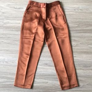 Aritzia Babaton Bronze satin ankle pants